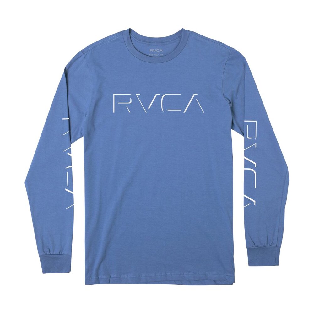 RVCA Men Long Sleeve Tee Drop Shadow Blue With Size S New With Tags